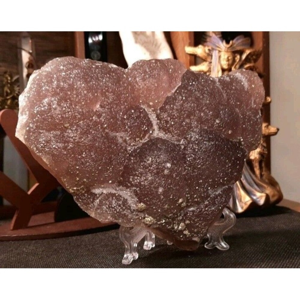 Rare UV Reactive 1.9lb Natural Botryoidal Purple Flourite Quartz with Pyrite and